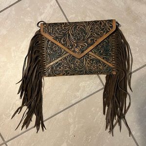 American Darling Tooled Leather Clutch
